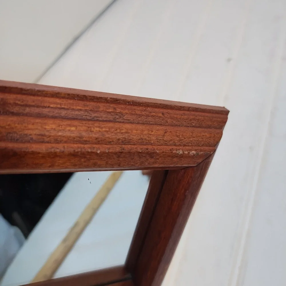 3 Vintage Homco Wood Wall Mirrors 10x5 Rectangular 4x4 5x5 Square MCM Farmhouse